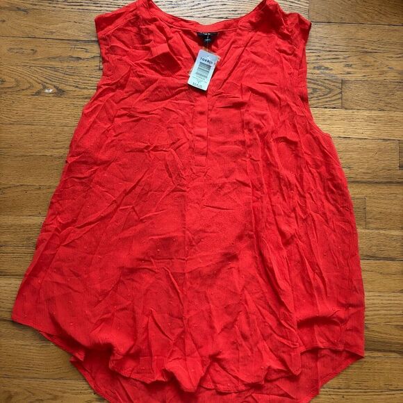 NWT Torrid Women's Red Harper Swiss Dot V-Neck Sleeveless Tunic Tank Top Size 1 - Picture 1 of 6